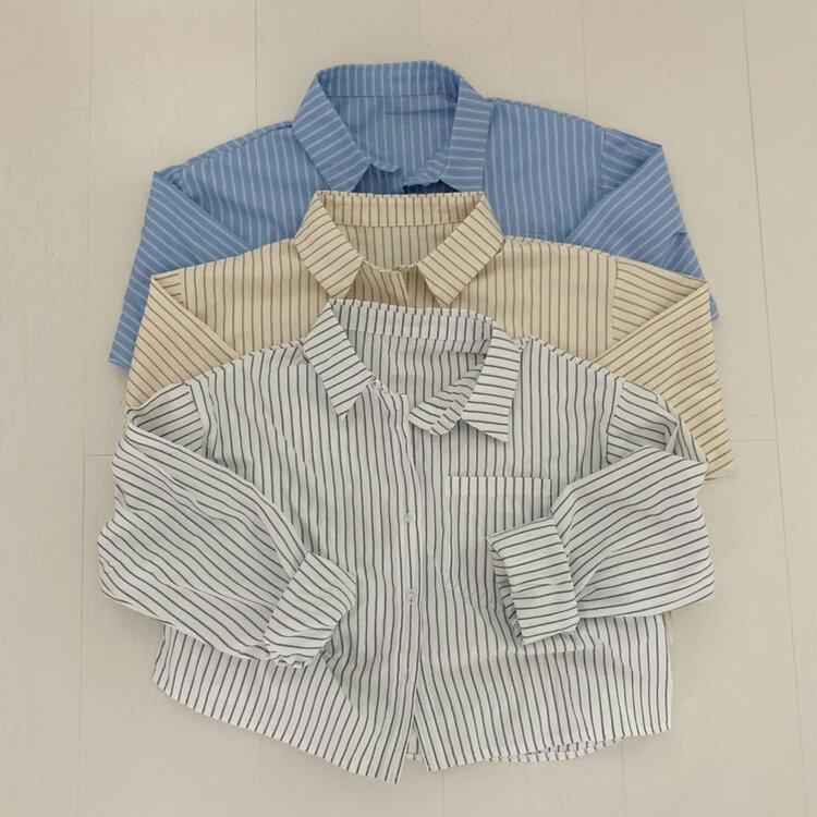 마가레뜨 스트라이프 크롭셔츠 남방 3color