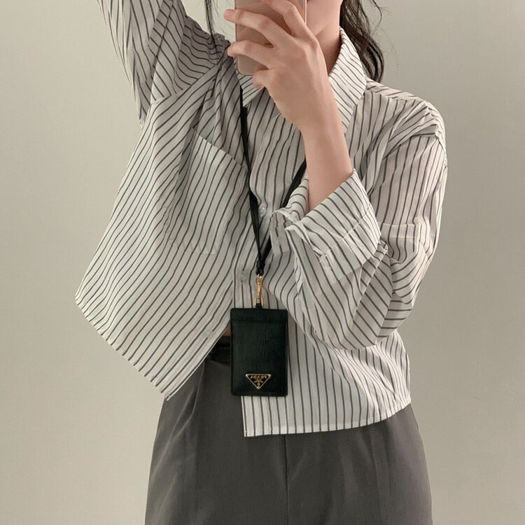 마가레뜨 스트라이프 크롭셔츠 남방 3color 아이보리