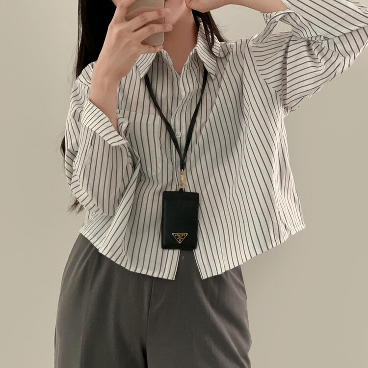 마가레뜨 스트라이프 크롭셔츠 남방 3color 아이보리