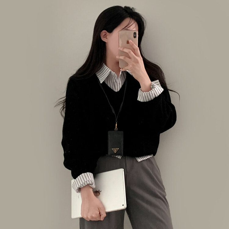 마가레뜨 스트라이프 크롭셔츠 남방 3color 아이보리