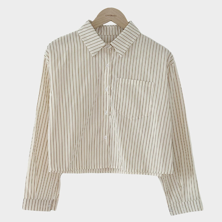 마가레뜨 스트라이프 크롭셔츠 남방 3color