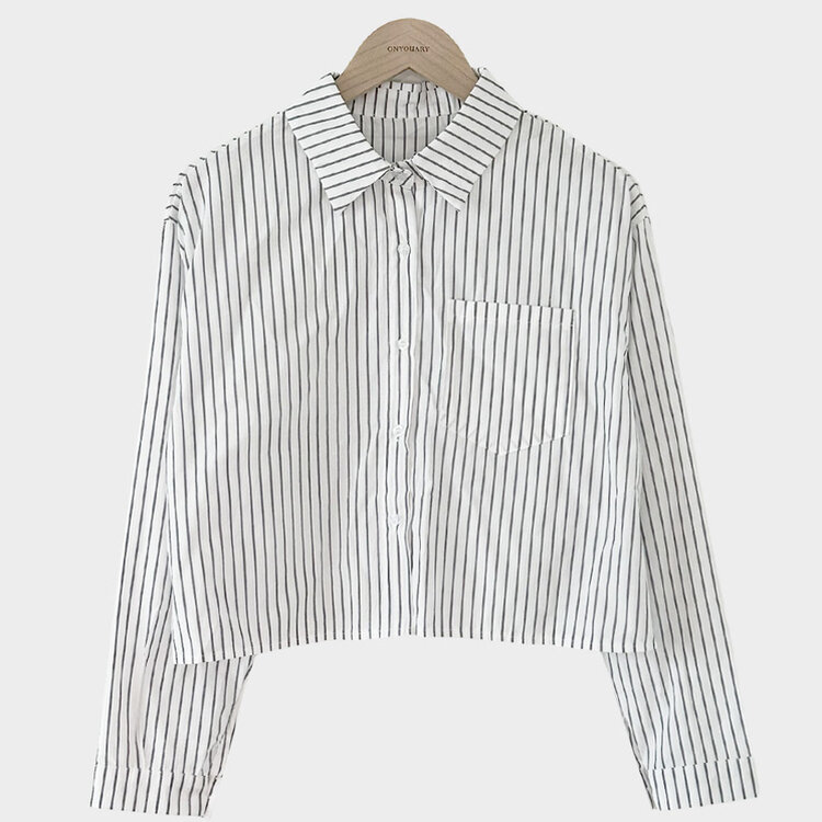 마가레뜨 스트라이프 크롭셔츠 남방 3color