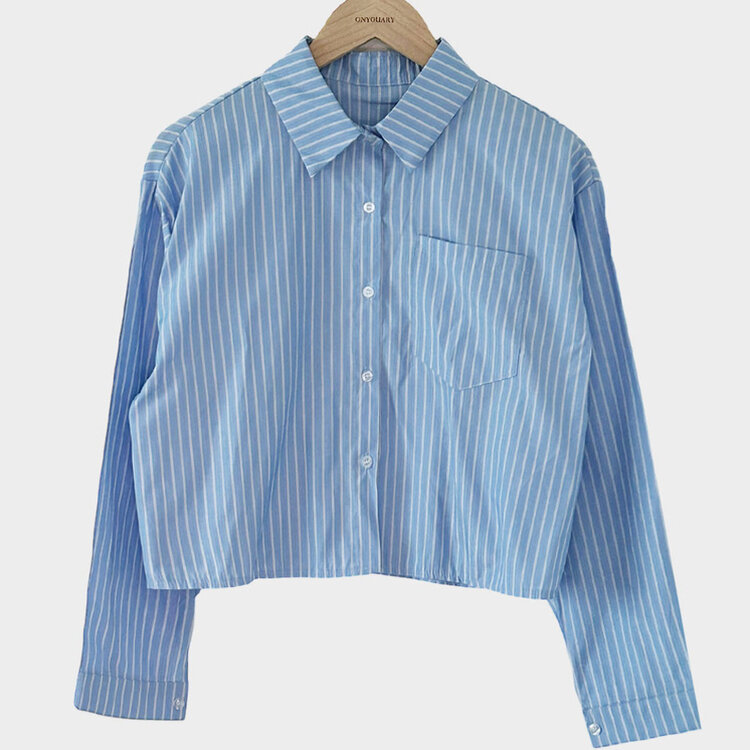 마가레뜨 스트라이프 크롭셔츠 남방 3color