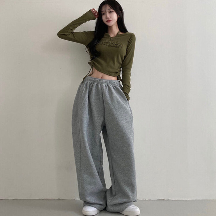 매일입고싶은 핏 투웨이 절개 벌룬 와이드 트레이닝 팬츠 그레이