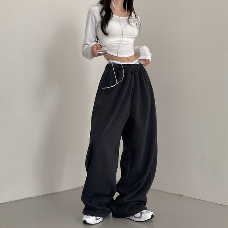 매일입고싶은 핏 투웨이 절개 벌룬 와이드 트레이닝 팬츠 차콜