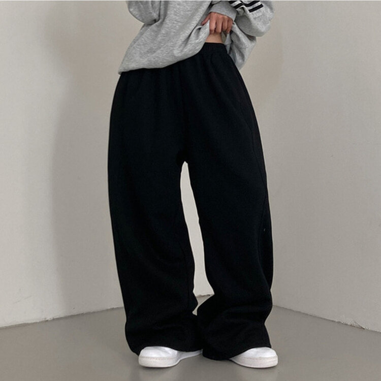 매일입고싶은 핏 투웨이 절개 벌룬 와이드 트레이닝 팬츠 블랙