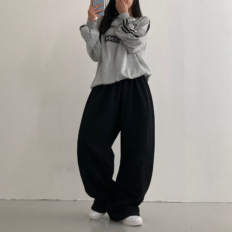 매일입고싶은 핏 투웨이 절개 벌룬 와이드 트레이닝 팬츠 블랙