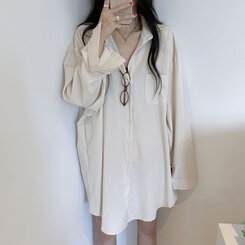 ルーズフィットロング長袖Tシャツ CREAM BEIGE