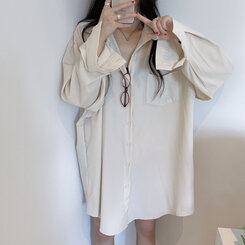 ルーズフィットロング長袖Tシャツ CREAM BEIGE