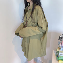 ルーズフィットロング長袖Tシャツ OLIVE KAKKI