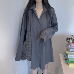 ルーズフィットロング長袖Tシャツ DARK PURPLE