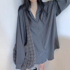 ルーズフィットロング長袖Tシャツ DARK PURPLE