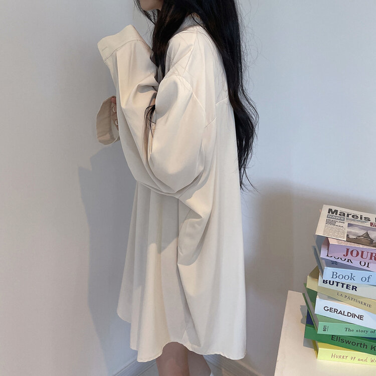 ルーズフィットロング長袖Tシャツ CREAM BEIGE