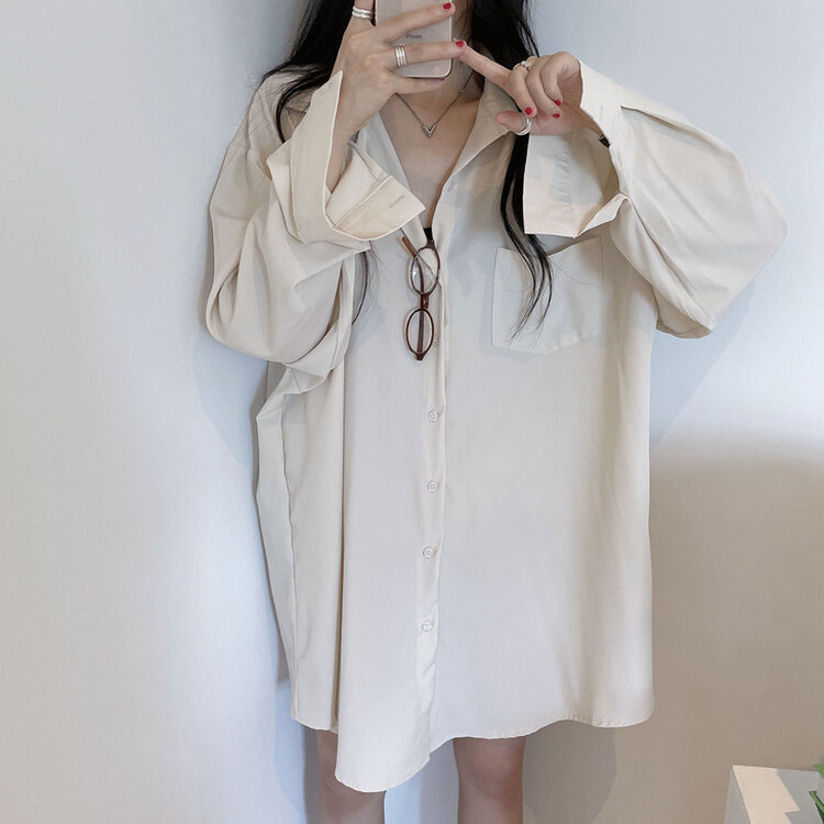 ルーズフィットロング長袖Tシャツ CREAM BEIGE