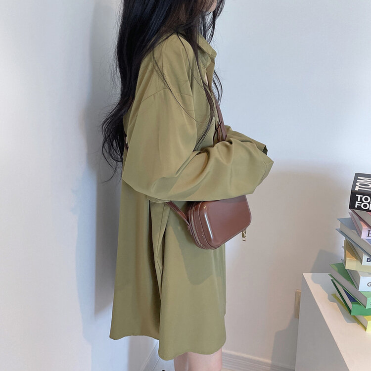 ルーズフィットロング長袖Tシャツ OLIVE KAKKI