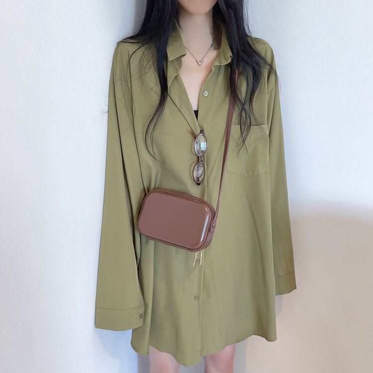 ルーズフィットロング長袖Tシャツ OLIVE KAKKI
