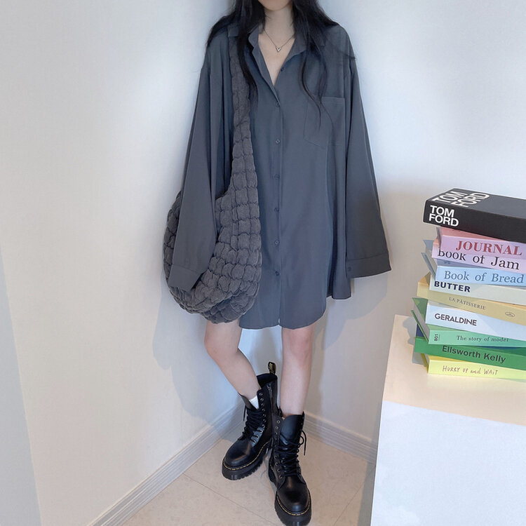 ルーズフィットロング長袖Tシャツ DARK PURPLE