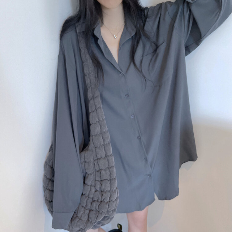 ルーズフィットロング長袖Tシャツ DARK PURPLE