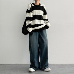 【SHORT/BASIC/LONG 丈別】ウォッシングスナップワイドデニムパンツ DARK BLUE