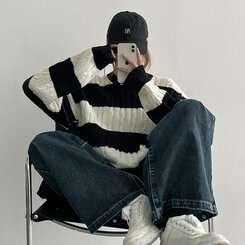 【SHORT/BASIC/LONG 丈別】ウォッシングスナップワイドデニムパンツ DARK BLUE