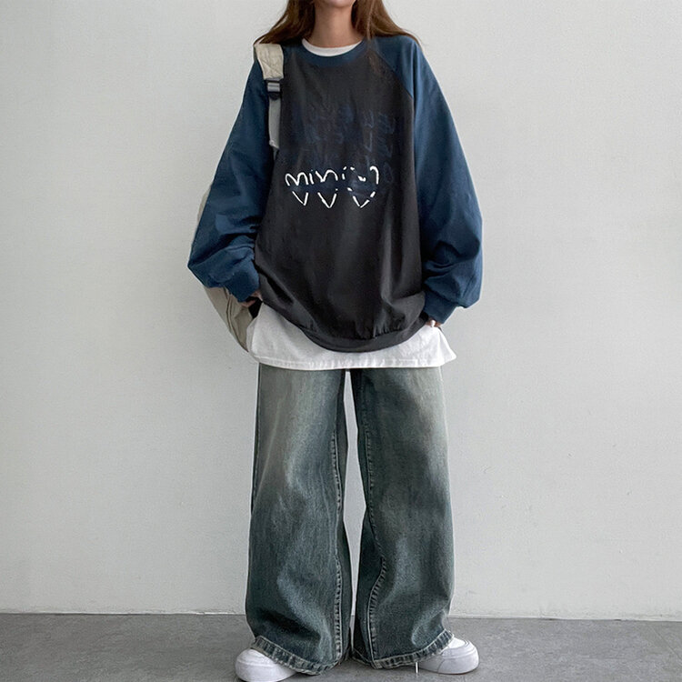 【SHORT/BASIC/LONG 丈別】ウォッシングスナップワイドデニムパンツ BLUE
