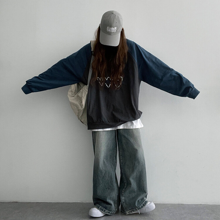 【SHORT/BASIC/LONG 丈別】ウォッシングスナップワイドデニムパンツ BLUE