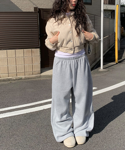 ロングワイドトレーニングパンツ