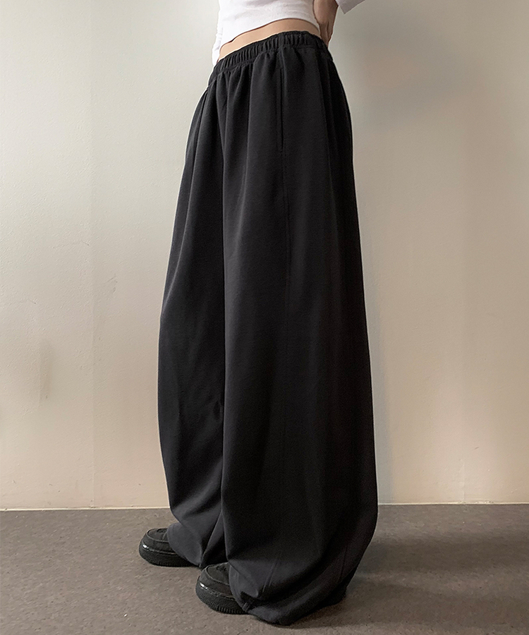 ロングワイドトレーニングパンツ CHARCOAL
