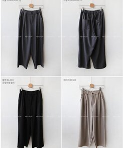 スラックス ピンタックワイドスラックス