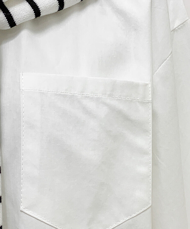 【SET】シャツ+ボーダーショルダーショールマフラー