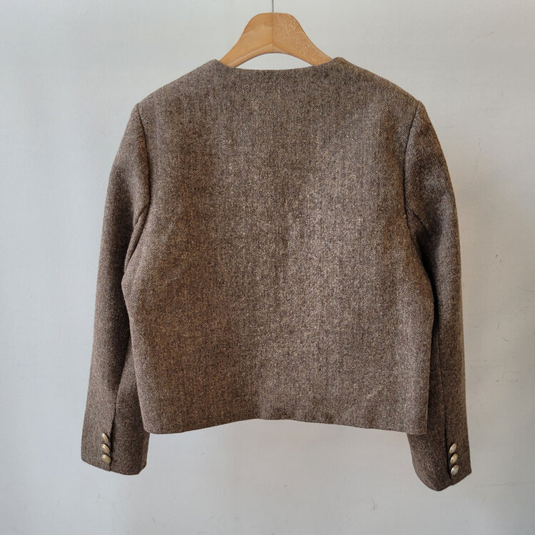 ツイードクロップラウンドジャケット