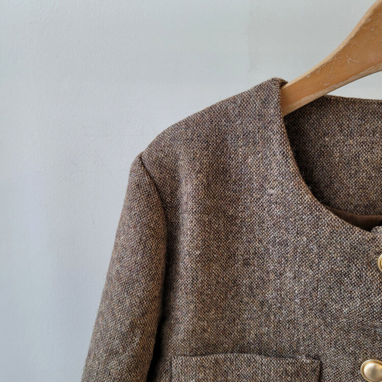 ツイードクロップラウンドジャケット