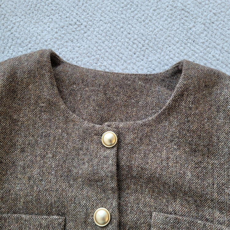 ツイードクロップラウンドジャケット