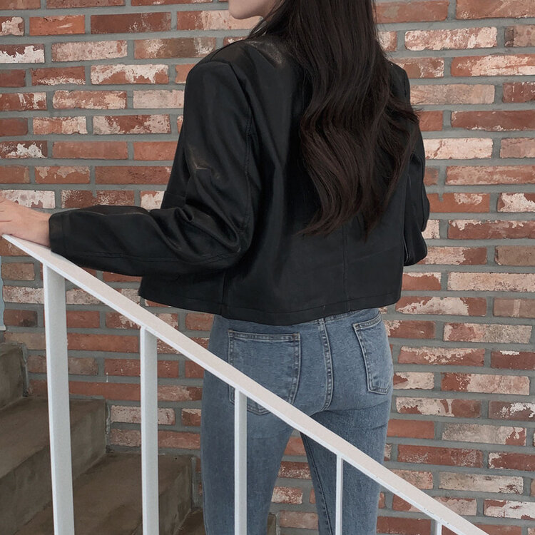 올드머니 노카라 레더 자켓 2color 블랙