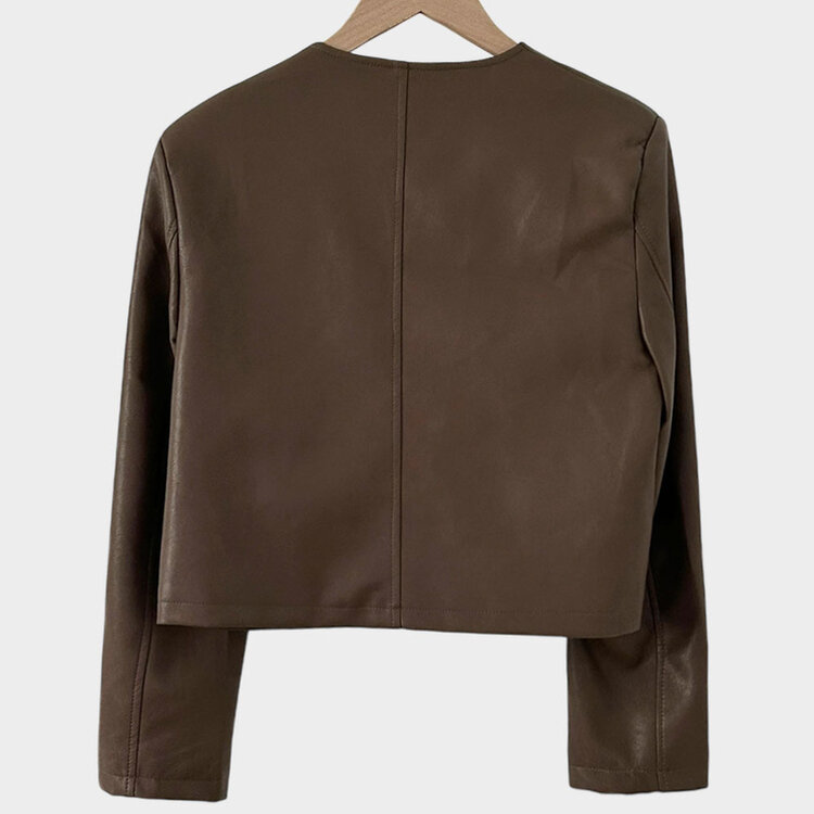 올드머니 노카라 레더 자켓 2color