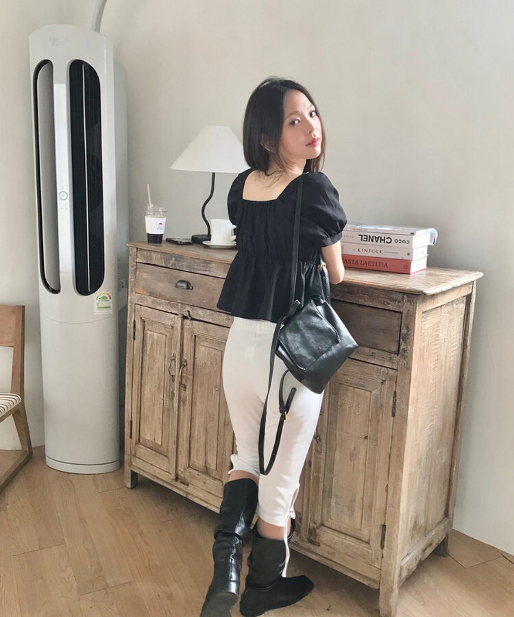 シンプルミニレザーリュック BLACK