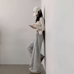 ハイウエストワイドトレーニングパンツ GRAY