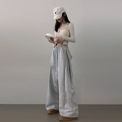 ハイウエストワイドトレーニングパンツ GRAY
