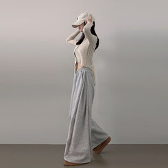 ハイウエストワイドトレーニングパンツ GRAY