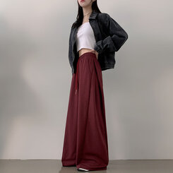 ハイウエストワイドトレーニングパンツ BURGUNDY