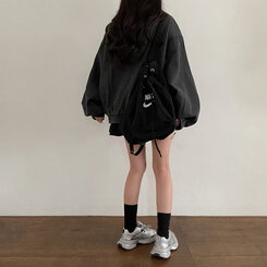 Y2Kオーバーフィットデニムジャンパー BLACK