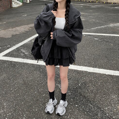 Y2Kオーバーフィットデニムジャンパー BLACK