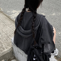 Y2Kオーバーフィットデニムジャンパー BLACK