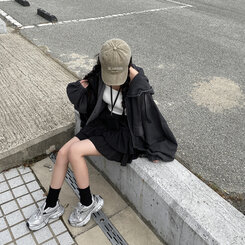 Y2Kオーバーフィットデニムジャンパー BLACK