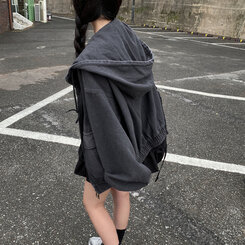 Y2Kオーバーフィットデニムジャンパー BLACK