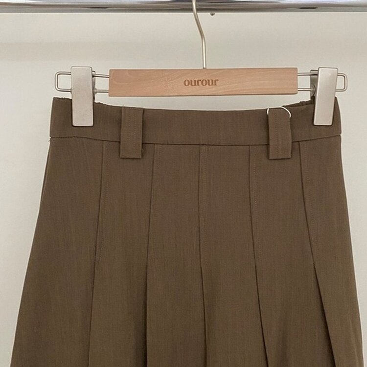 올비기닝 핀턱 밴딩 롱 플리츠 스커트