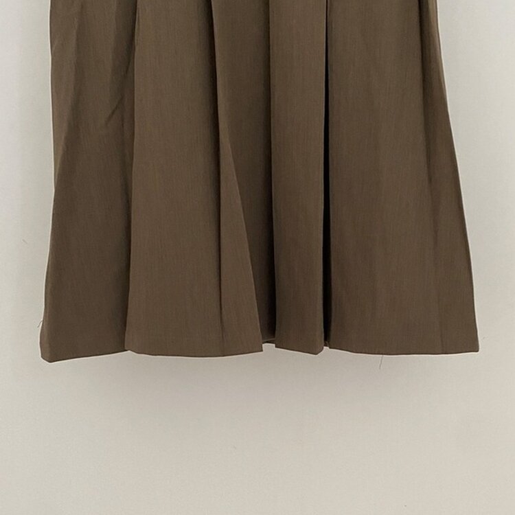 올비기닝 핀턱 밴딩 롱 플리츠 스커트