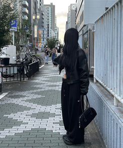 クロップレザージャケット BLACK