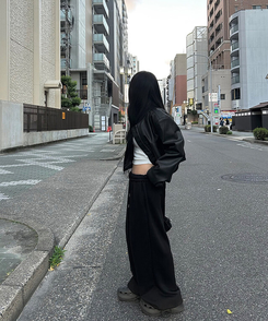 クロップレザージャケット BLACK