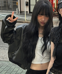 クロップレザージャケット BLACK